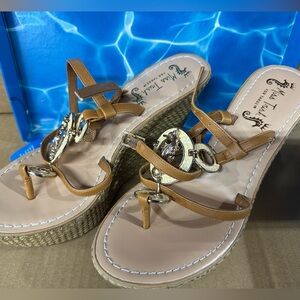 Miss Trish of Capri for Target Tan Wedge Sandals